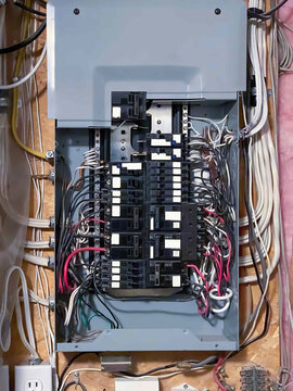 A house electric box or fuse box that controls the incoming electricity and distributes it to the smaller circuits within the house. Distribute incoming power