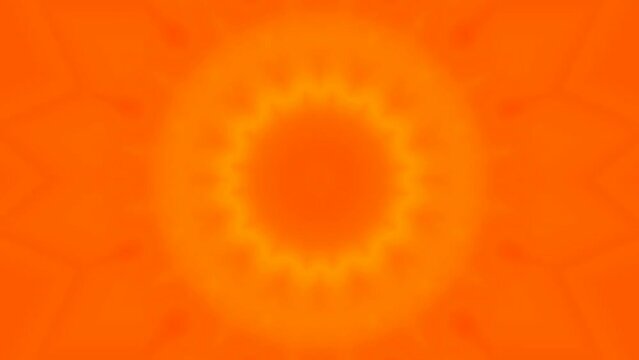 Sparkling Gemstone Macro Rotating Seamless Loop. Kaleidoscope orange background trends