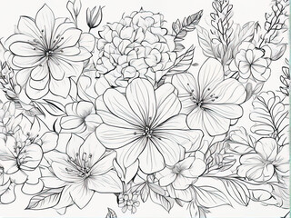 bouquet of flowers in white background with Generative AI.