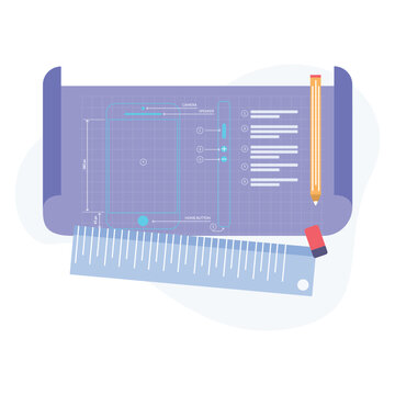 Prototype design illustration useable for both ios android and web