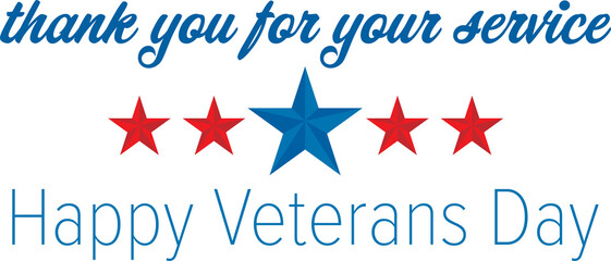 Digital png illustration of happy veterans day text on transparent background