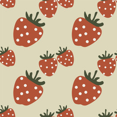 Strawberry vector ilustration seamless patern.Great for textile,fabric,wrapping paper,and any print.