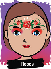 Face-Painting Creative Card Design- Roses