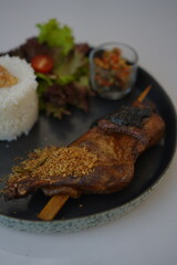 Fried Chicken with Sambal Rice and Vegetables