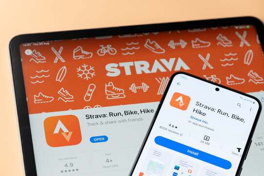 Strava app on Ipados and google store