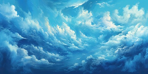 Naklejka premium Abstract blue clouds in the sky, concept art