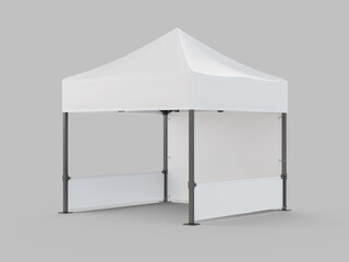 Outdoor Booth Tent with Canopy 3D Blank Mockup