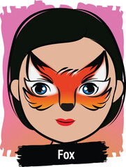 Face-Painting Creative Card Design- Fox