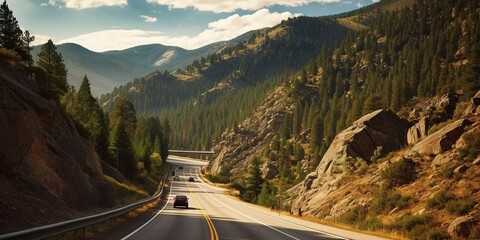Colorado mountain highway in Colorado. - obrazy, fototapety, plakaty