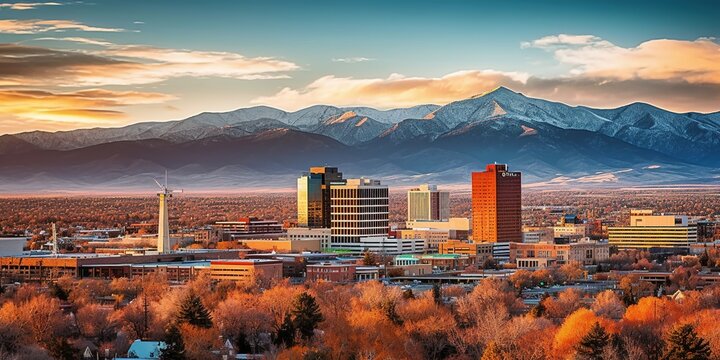 Colorado Springs, Colorado, USA Downtown City Skyline