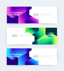 Geometric banner design with Vector presentation template.