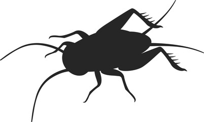 コオロギのシルエットのイラスト