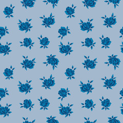 Japanese Rose Leaf Vector Seamless Pattern