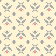 Obraz premium Japanese Bouquet Motif Vector Seamless Pattern