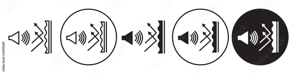 Poster soundproof icon. voice reflection or shock wave absorber wall material for recording studio symbol. 