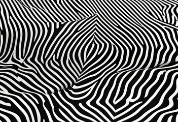 a photography of a zebra's skin is shown in black and white, spiral lines in a black and white...