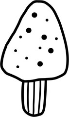 doodle freehand sketch drawing of wild mushroom.