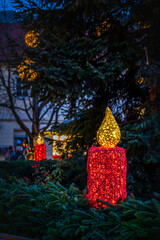 Lights and emotions of the Advent in Brixen. Advent Christmas market colors. - 639116000