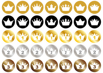 王冠のアイコンイラスト素材集