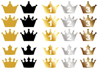 王冠のアイコンイラスト素材集 - obrazy, fototapety, plakaty