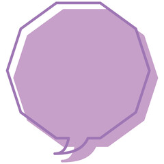 吹き出しのイラスト2【線とずらし塗り（紫）】