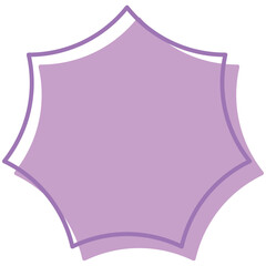 吹き出しのイラスト6【線とずらし塗り（紫）】