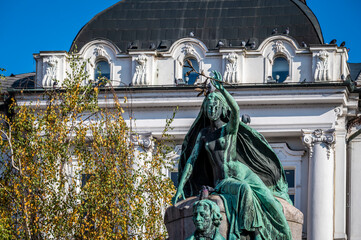 Art, historic buildings and colors of the Slovenian capital. Ljubljana.