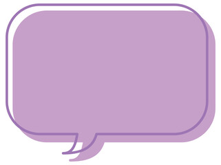 吹き出しのイラスト21【線とずらし塗り（紫）】