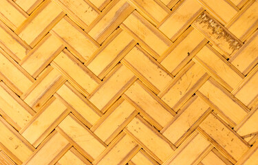 Bamboo texture.Bamboo basketry pattern close up. Thai style Pattern of woven seagrass basket