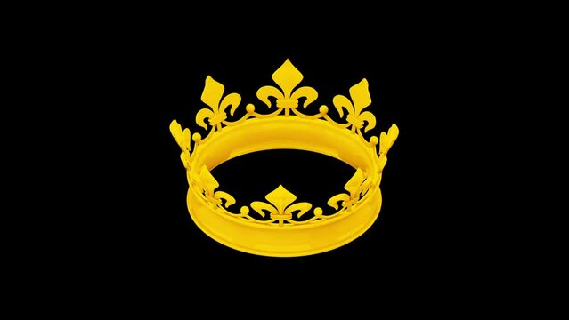 King Crown 3D Animated Icon on Black Background. 4K Animated 3D Icon to Improve Your Project and Explainer Video.