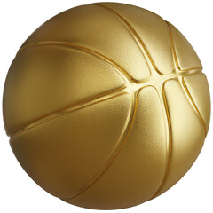 3d render of basketball ball with golden shiny.