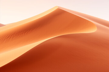 mesmerizing dance of desert sand dunes in the wind, with rippling patterns and shifting shapes that embody the ever-changing nature of arid landscapes