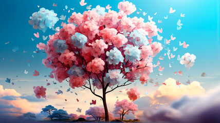 Obraz na płótnie Canvas beautiful flowers on blue background