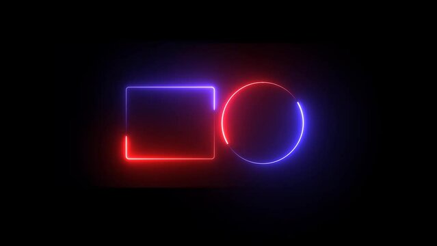 Neon rectangle frame rotation .