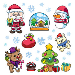 christmas element cartoon white background