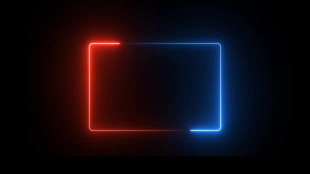 Neon rectangle frame rotation .