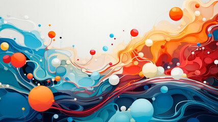 abstract splash of colorful paint on white background