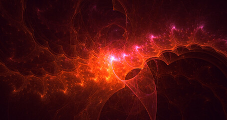 3D rendering abstract fractal light background