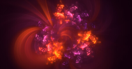 3D rendering abstract colorful fractal light background