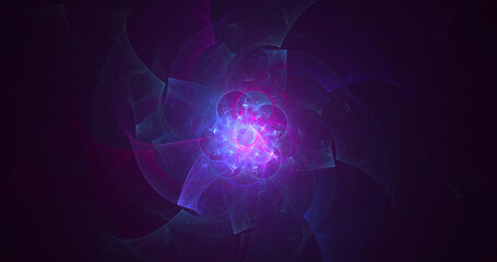 3D rendering abstract multicolor technology fractal light background