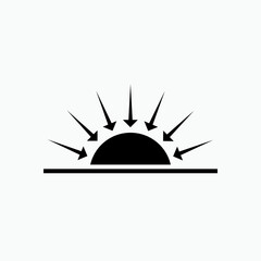 Vacation Element Icon. Summer Beach. Sunset Symbol - Vector Logo Template.  