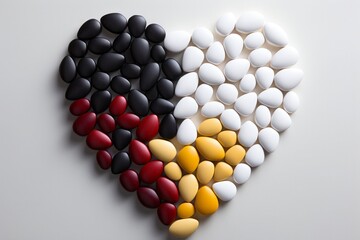Multiple stones arranged in the shape of a heart