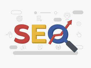 SEO. Search Engine optimization. Digital marketing and internet technology concept