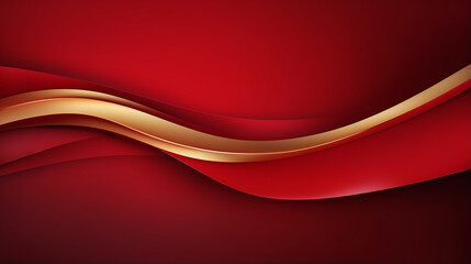 Obraz premium Elegant abstract golden line with red shade background