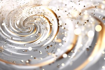 Sparkling golden swirl background. 3d rendering, 3d illustration.