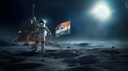 Naklejka premium Indian lunar program