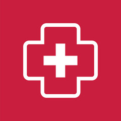 vector red cross society logo design
