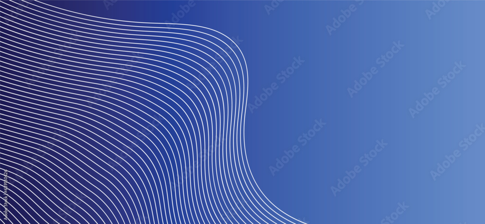 Poster futuristic blue wave background. blue minimal round lines abstract background. thin line wavy abstra