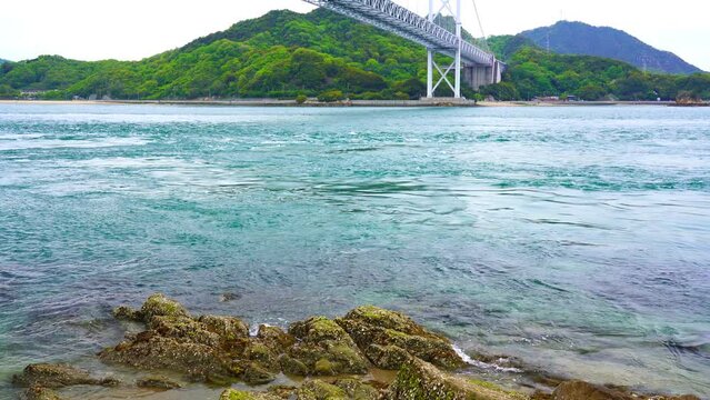 広島県　因島大橋の下から見た風景