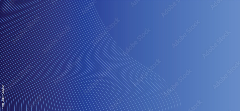 Poster futuristic blue wave background. blue minimal round lines abstract background. thin line wavy abstra